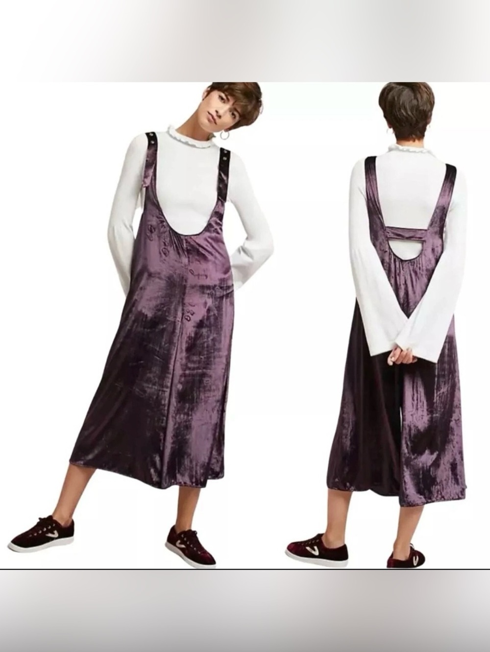 Anthropologie velvet jumpsuit